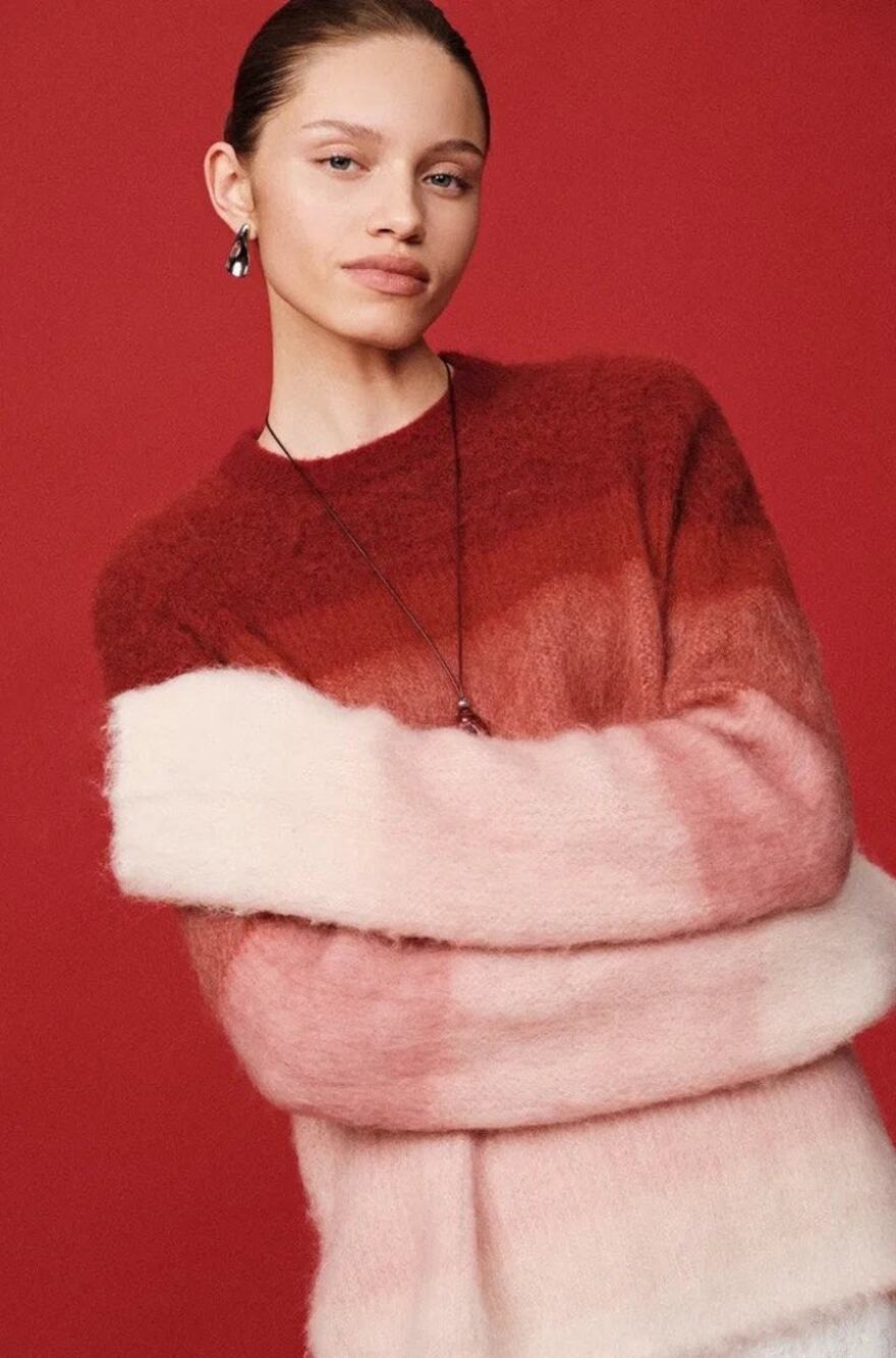 Stefania Bosio with Fabrique | Cherry Ombré Sweater in Baby Alpaca Blend M